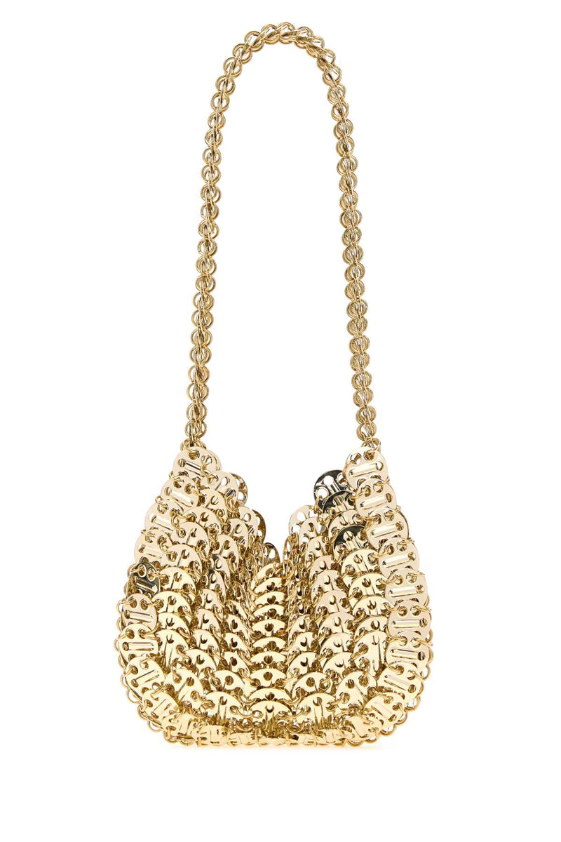RABANNE Gold Metal Knit 1969 Moon Mini Shoulder Handbag